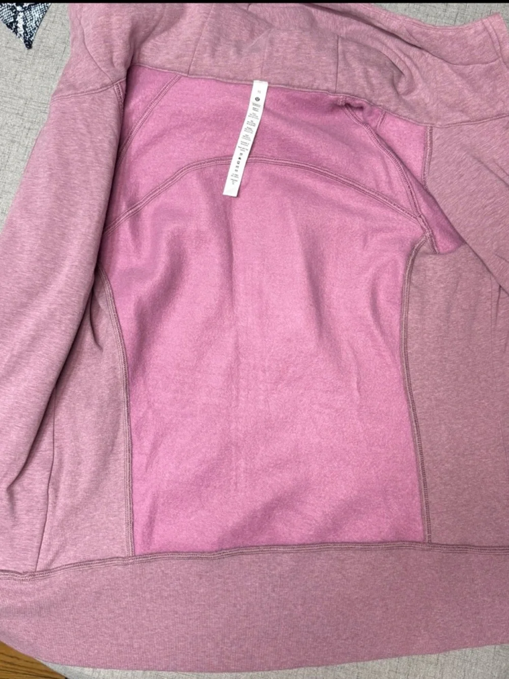 Lululemon Scuba Hoodie Jacket Light Cotton Fleece Heathered Velvet Dust Size 10